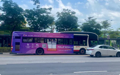 Phillip Nova bus advertising in Singapore