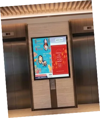 Lift lobby digital screen advertising